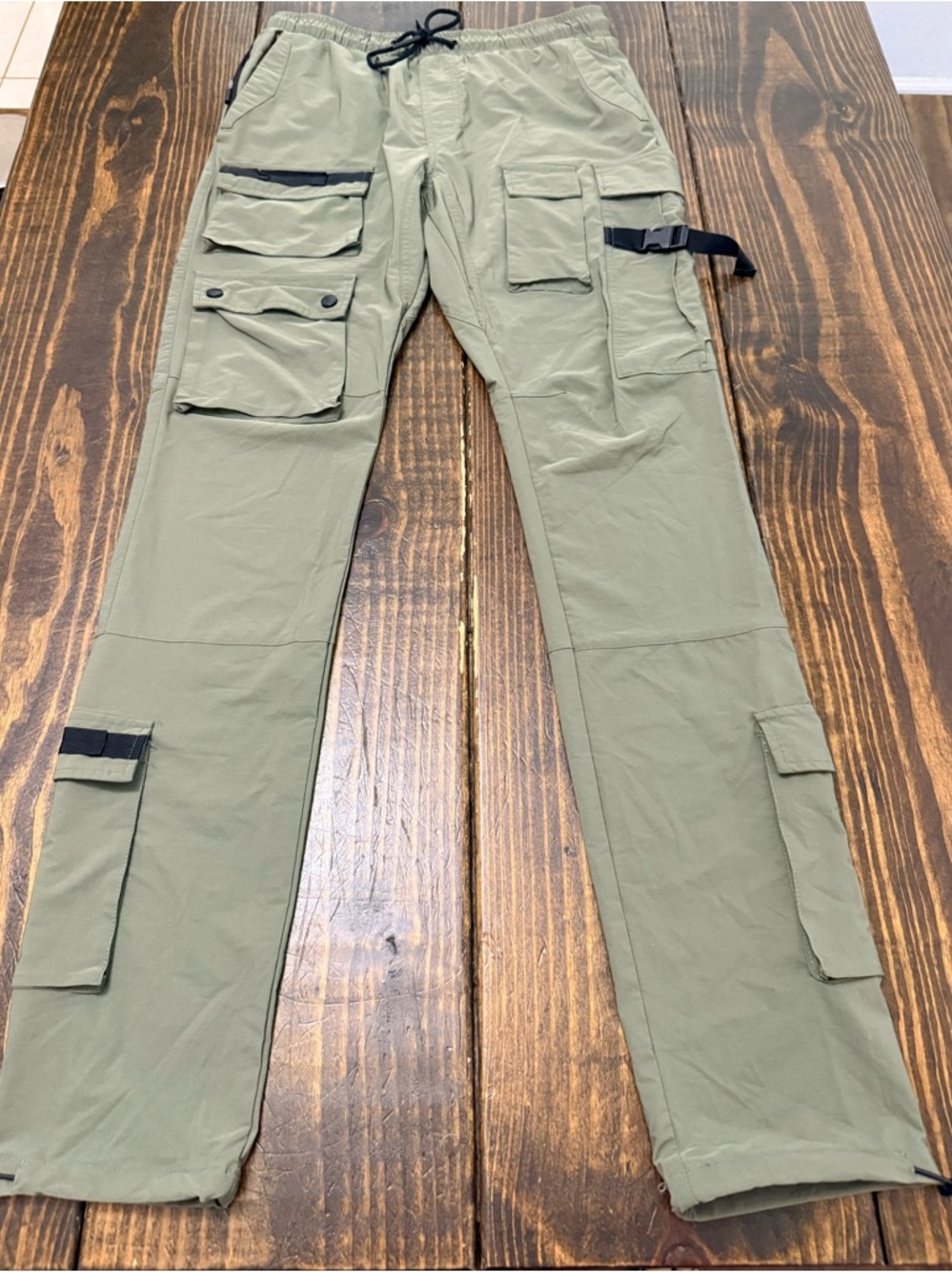 American Stitch ladies Olive Green Cargo Pants with Black Accents